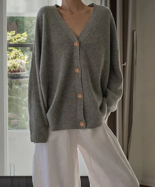 Fall-Winter Stylish Button Oversized Cocoon Cardigan