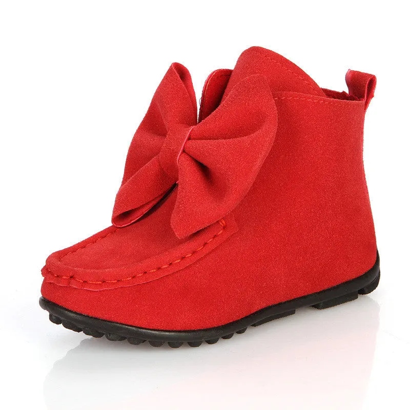fashion children boots big butterfly knot leather sneakers girls dancing boots kids princess shoes