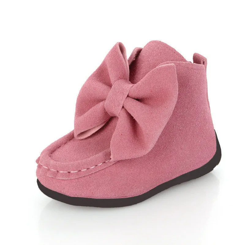 fashion children boots big butterfly knot leather sneakers girls dancing boots kids princess shoes