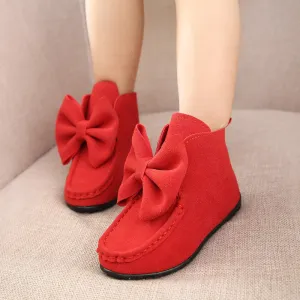 fashion children boots big butterfly knot leather sneakers girls dancing boots kids princess shoes