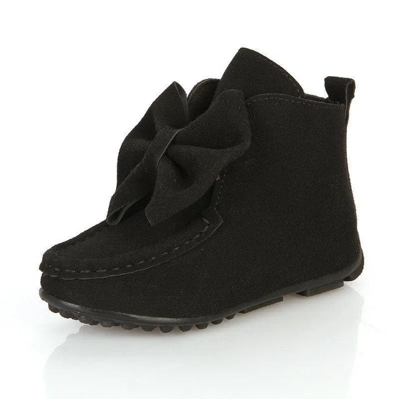 fashion children boots big butterfly knot leather sneakers girls dancing boots kids princess shoes