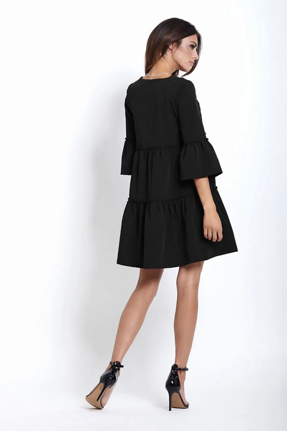 Flared V-Neck Fitted Daydress