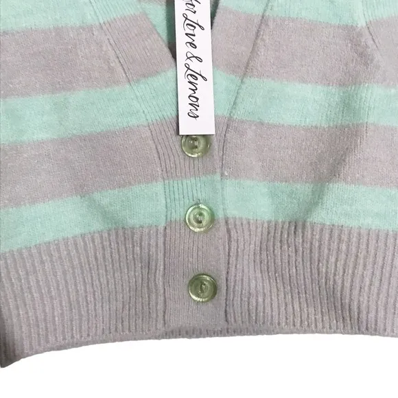FOR LOVE &amp; LEMONS Maud Striped Crop Sweater Vest Size XL Nwt