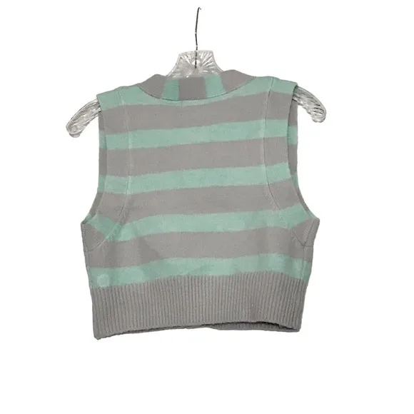 FOR LOVE &amp; LEMONS Maud Striped Crop Sweater Vest Size XL Nwt