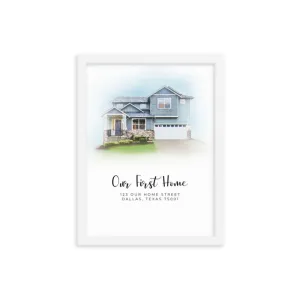 Framed // Watercolor Portrait Of Home