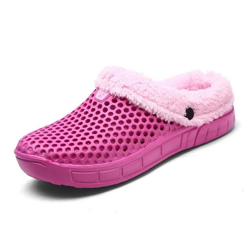 Fuzzy Plush Mule Slippers – Footwear for Couples