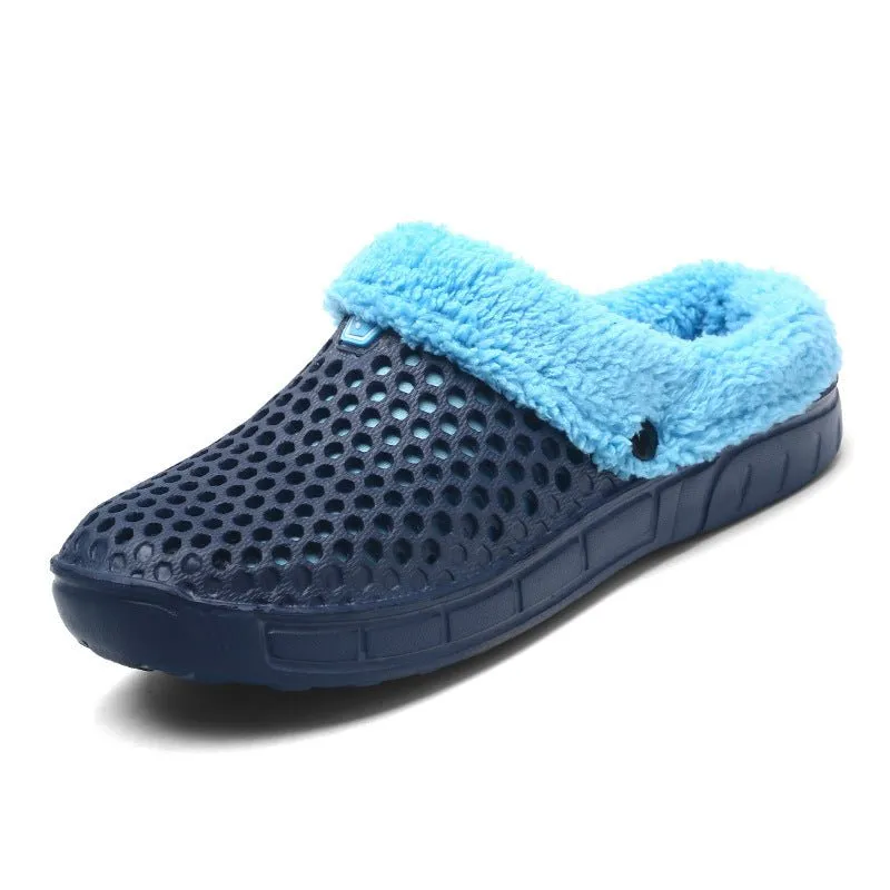 Fuzzy Plush Mule Slippers – Footwear for Couples