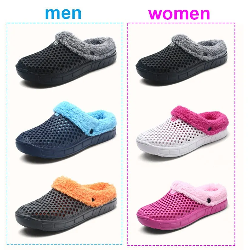 Fuzzy Plush Mule Slippers – Footwear for Couples