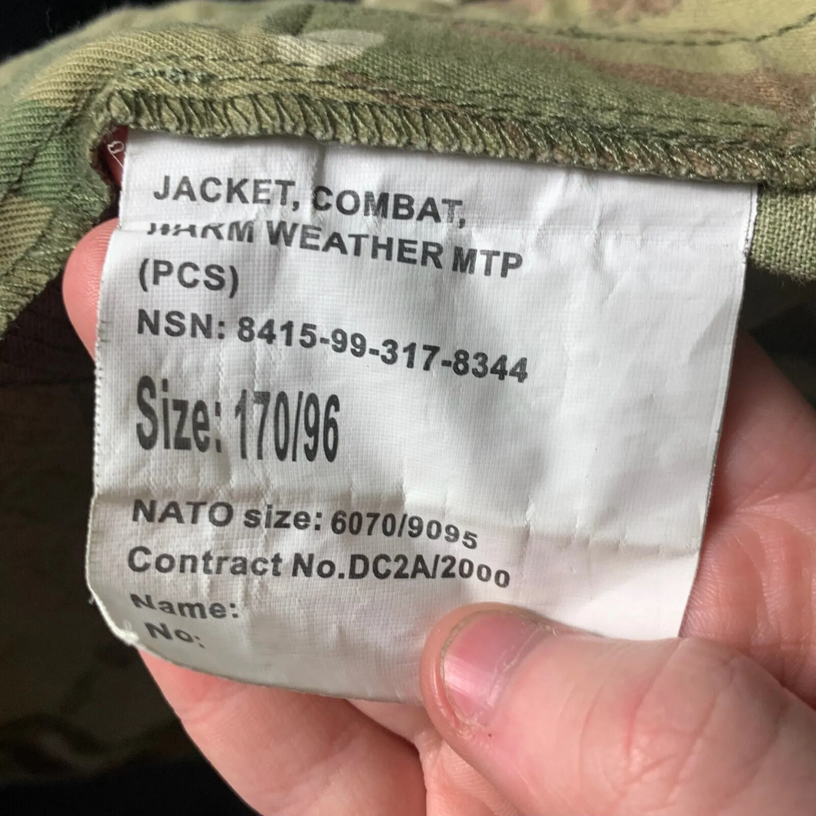Genuine British Army MTP Camo Warm Weather Combat Jacket - 170/96