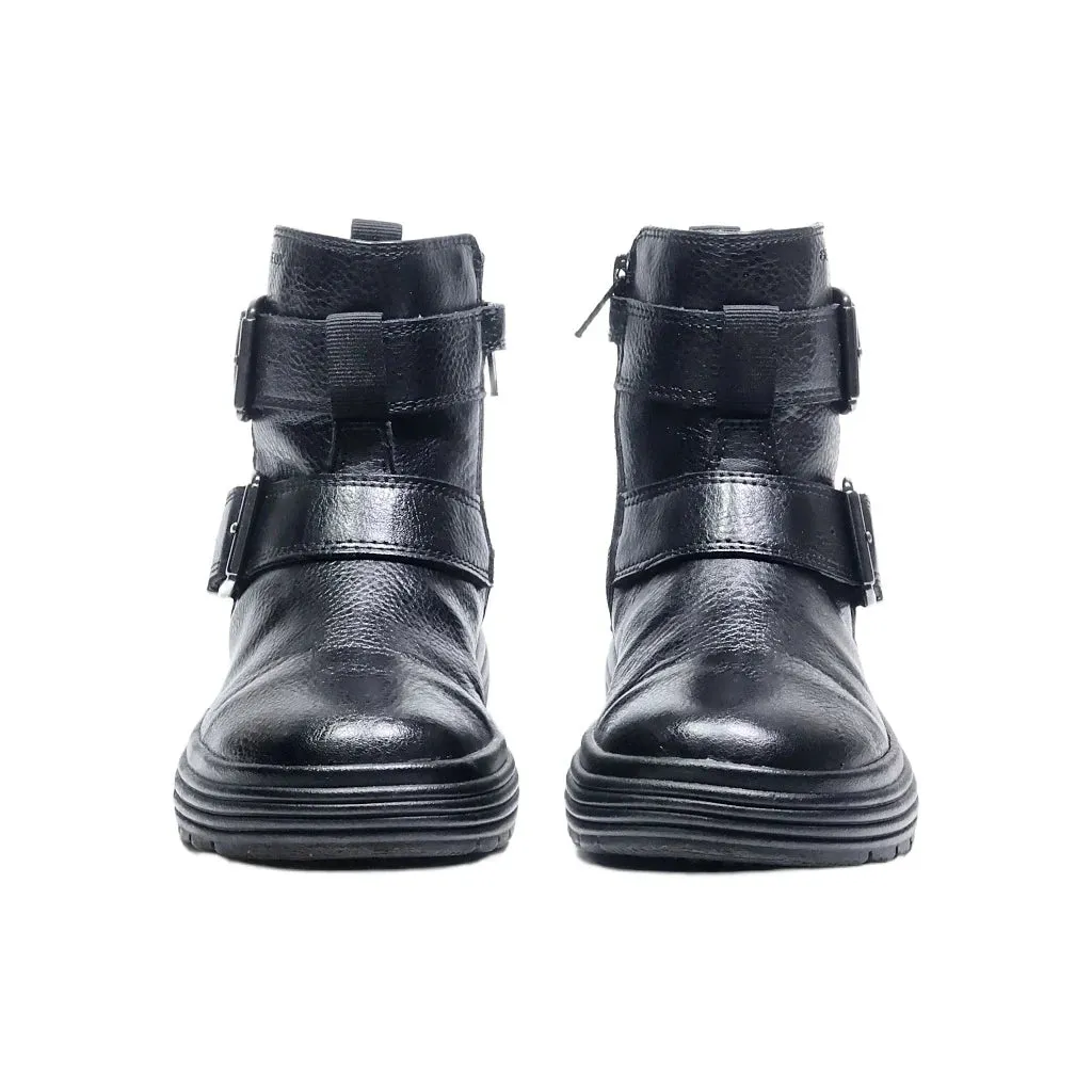 Geox Ankle Boots Leather Black Colour For Kids