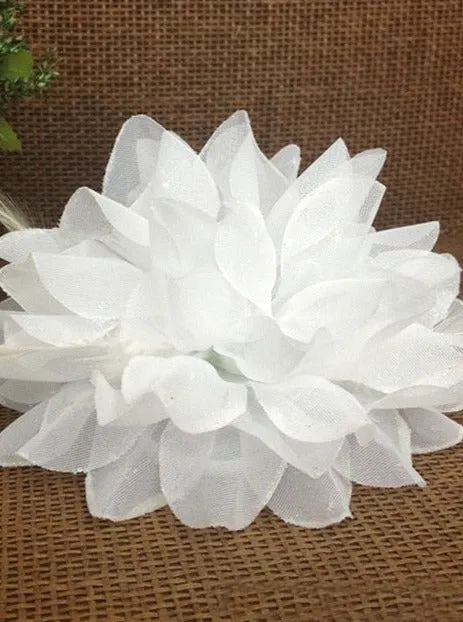 Girls Flower Glitter Feather Hair Piece