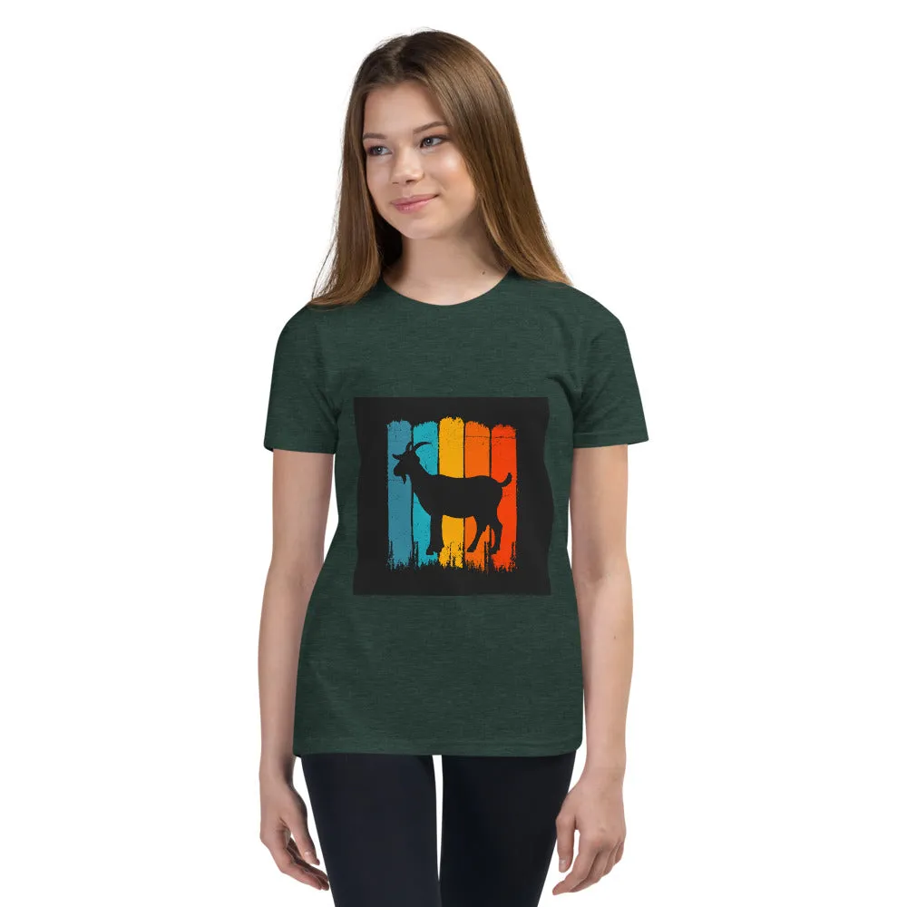 Girls Youth Short Sleeve T-Shirt – Retro Goat Edition