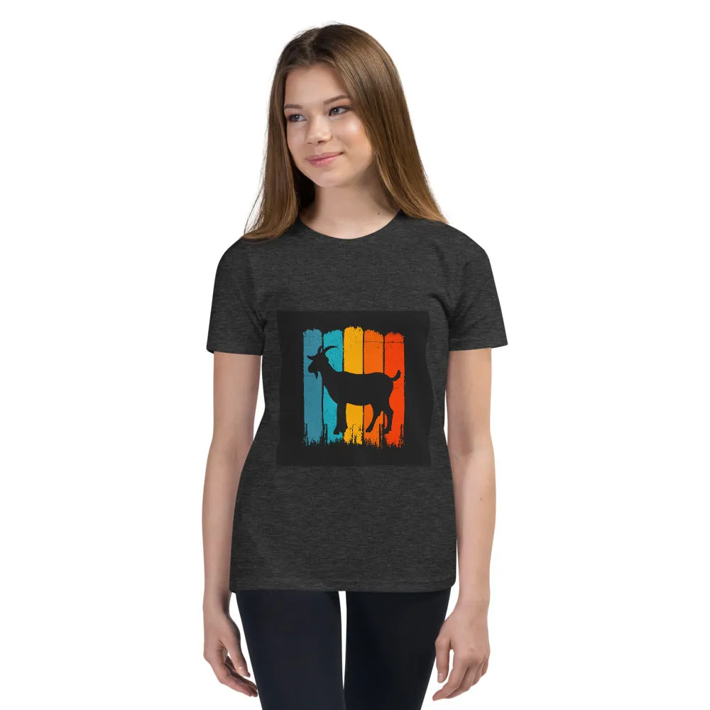 Girls Youth Short Sleeve T-Shirt – Retro Goat Edition