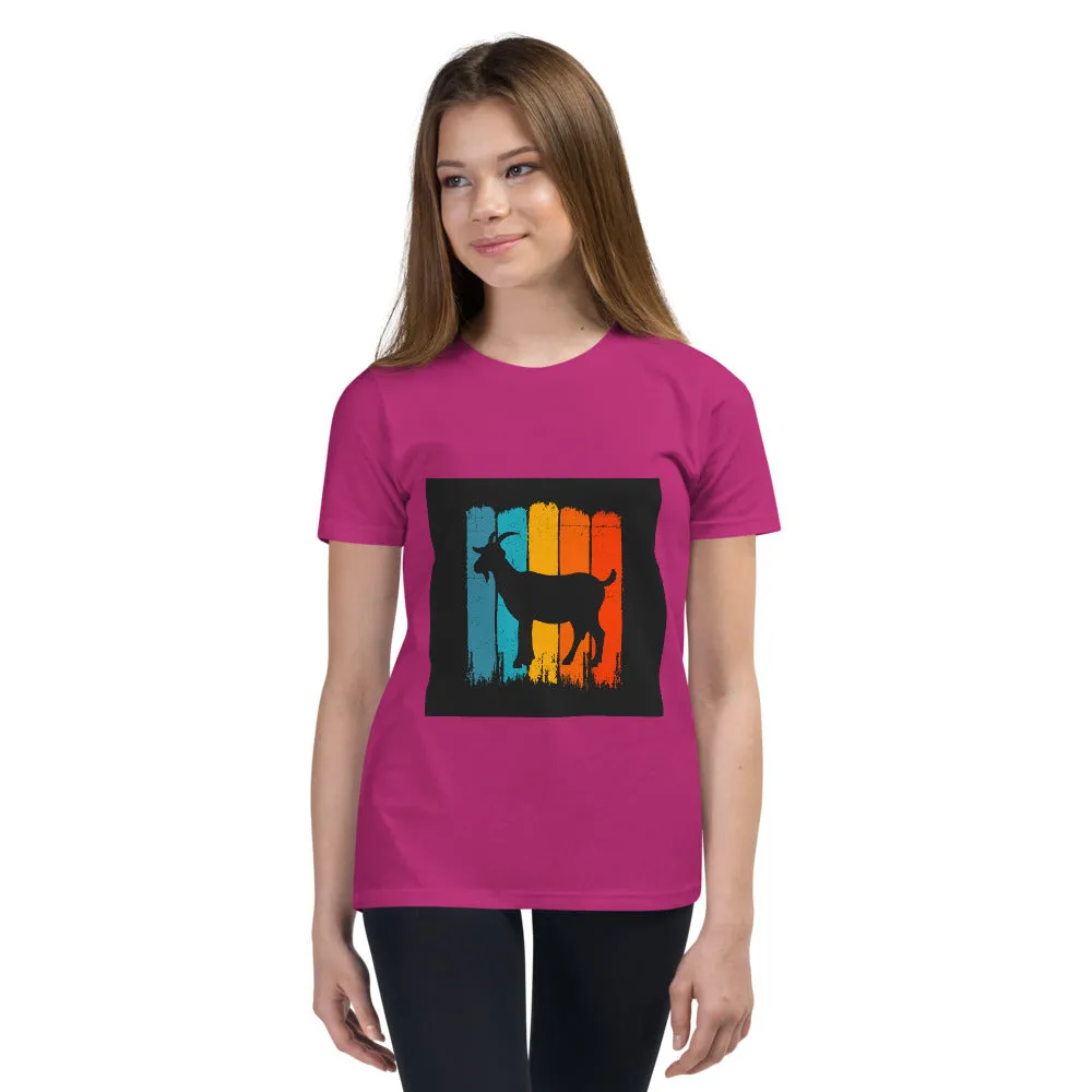 Girls Youth Short Sleeve T-Shirt – Retro Goat Edition