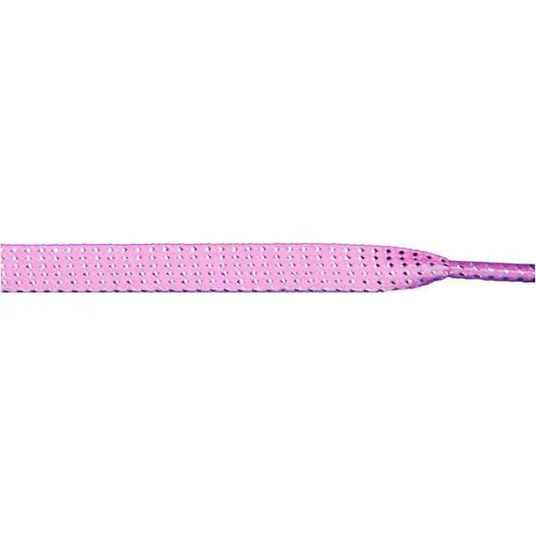 Glitter 3/8" Flat Laces - Light Pink (1 Pair Pack) Shoelaces