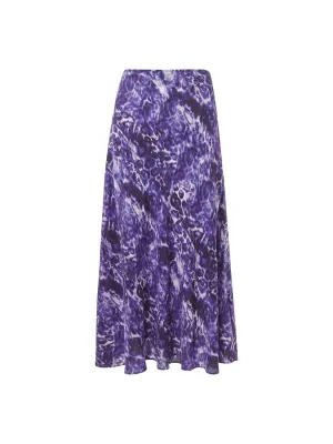 Glossy Leopard Bias Skirt