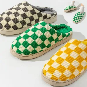 Gradient Plush Winter Slippers for Women – Cozy Indoor Shoes