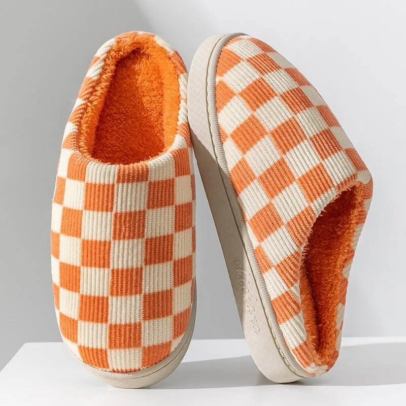Gradient Plush Winter Slippers for Women – Cozy Indoor Shoes