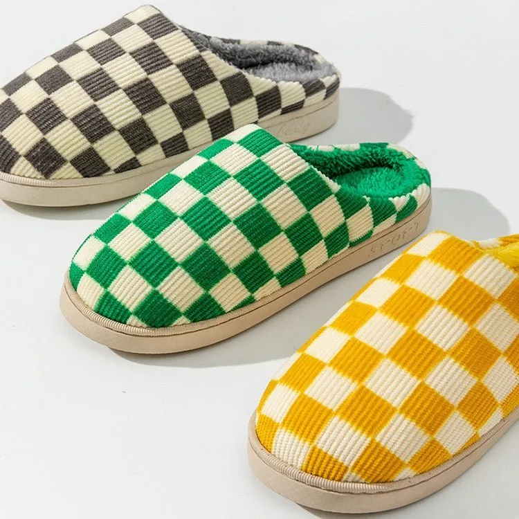 Gradient Plush Winter Slippers for Women – Cozy Indoor Shoes