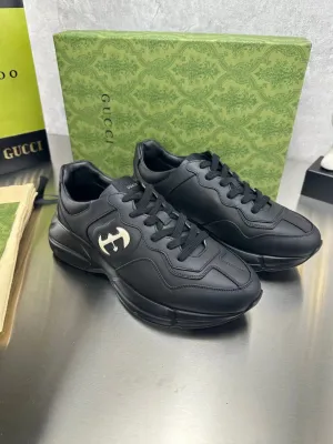 GUCCI | Men's Interlocking G Rhyton Black Sneaker