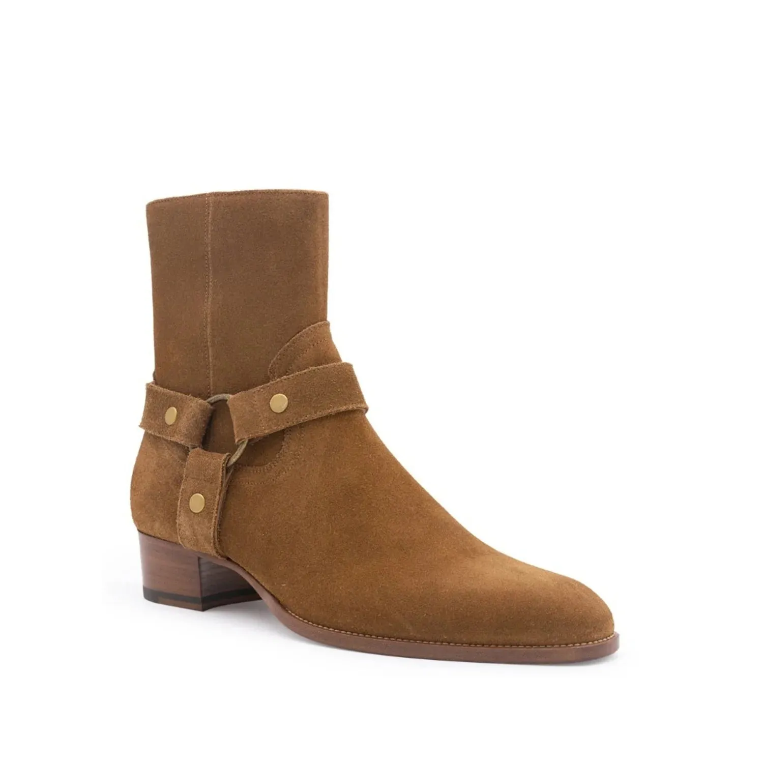 Handmade Custom Brown Suede Ankle Boots