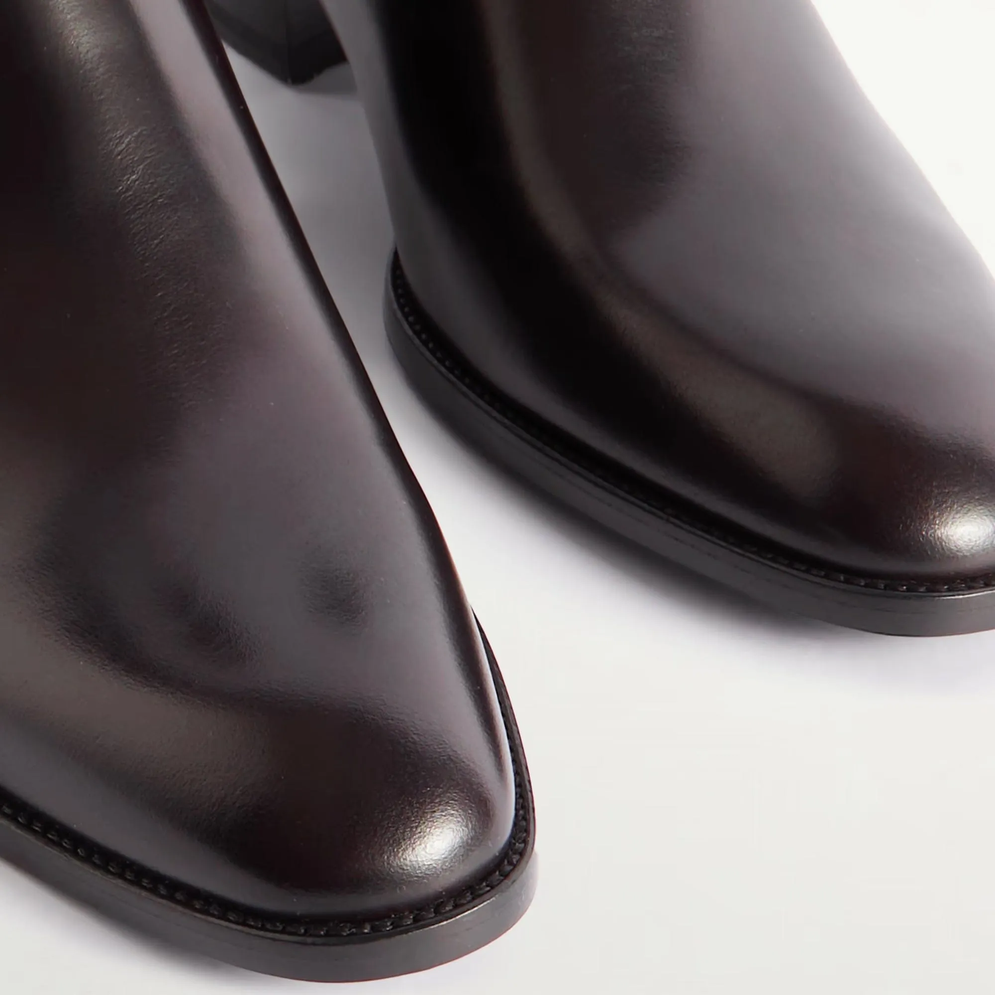 Handmade Customizable Calf Leather Dark Brown Men Chelsea Boots