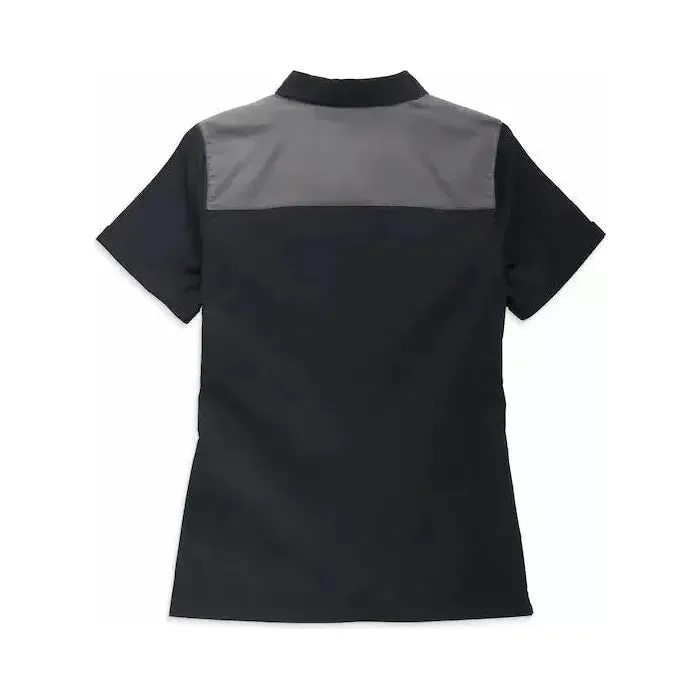 Harley-Davidson® Colorblocked - Black Beauty Women's Modern Mechanic Colorblock Shirt