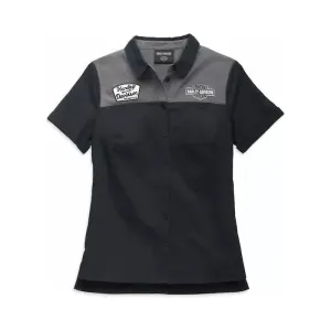 Harley-Davidson® Colorblocked - Black Beauty Women's Modern Mechanic Colorblock Shirt
