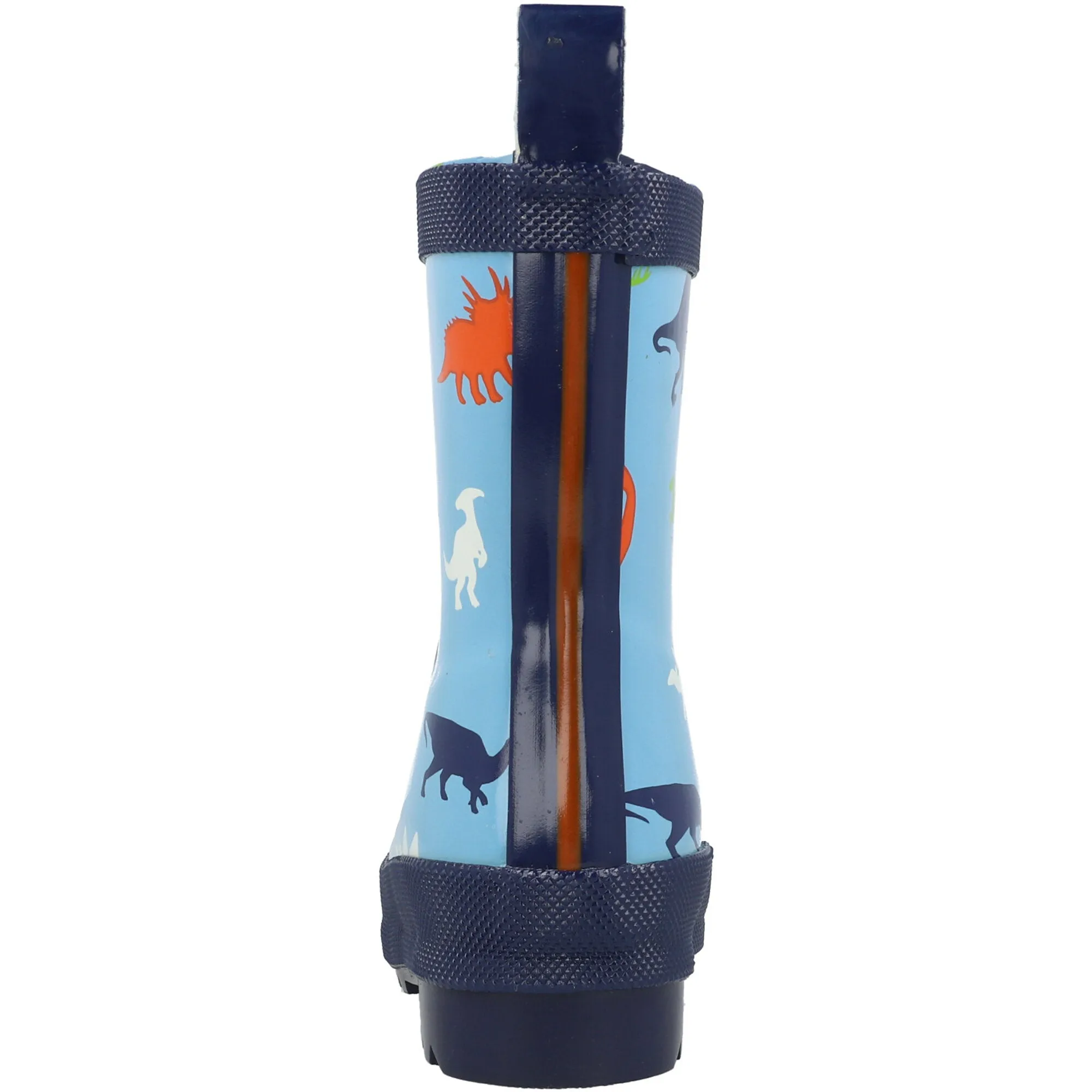 Hatley Shiny Blue Rain Boots with Dinosaur Print
