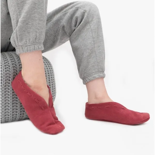 House of Slippers PIXIE Womens Suede Boot Slippers Red