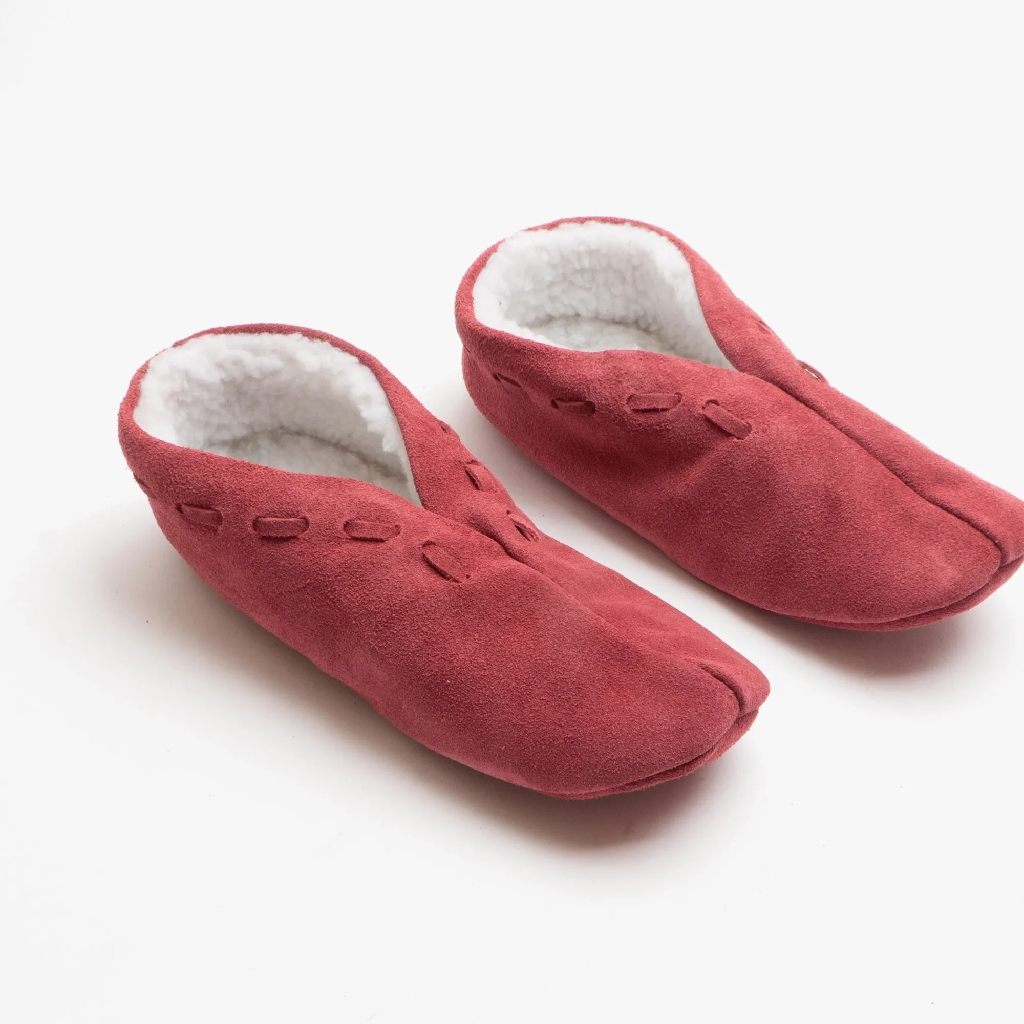 House of Slippers PIXIE Womens Suede Boot Slippers Red