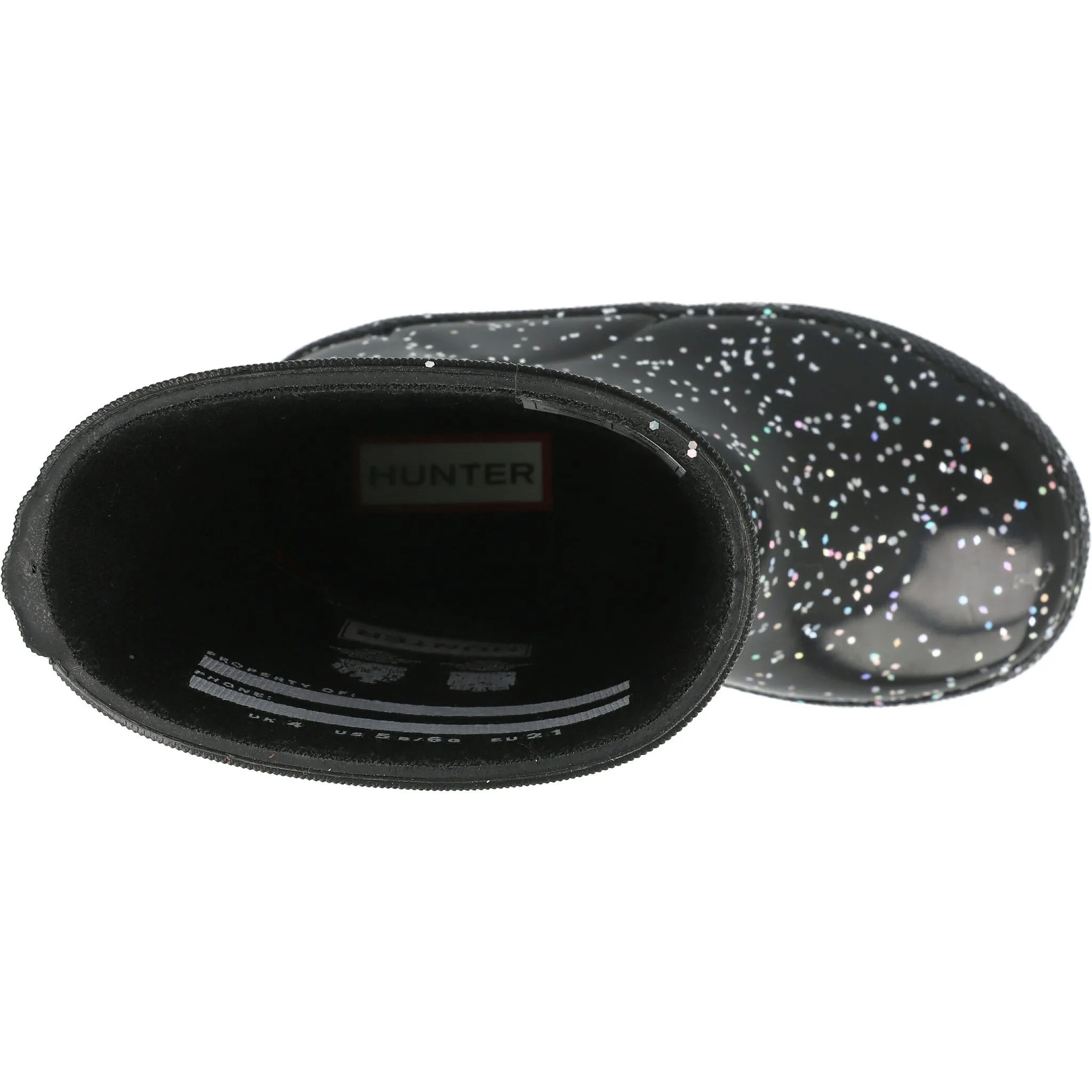 Hunter Kids First Black Glitter Wellington Boots