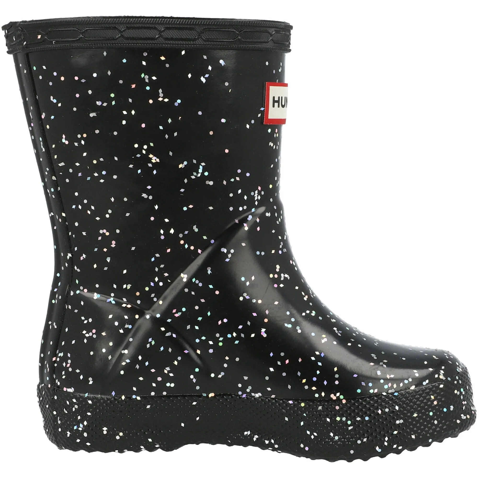 Hunter Kids First Black Glitter Wellington Boots