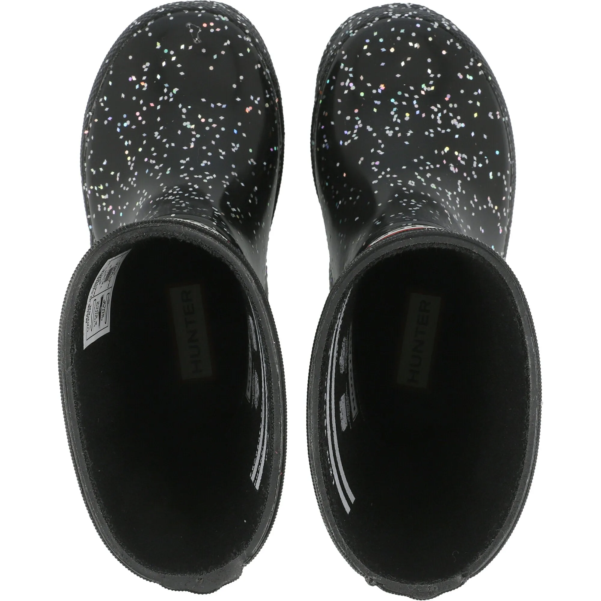 Hunter Kids First Black Glitter Wellington Boots