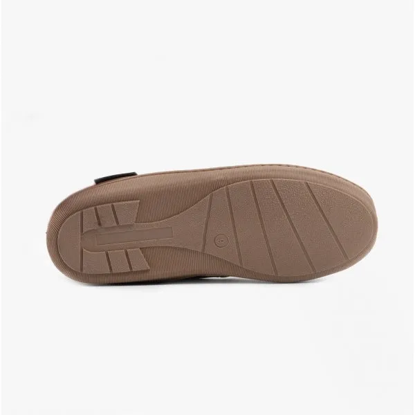 Hush Puppies ACE Mens Leather Moccasin Slippers Tan