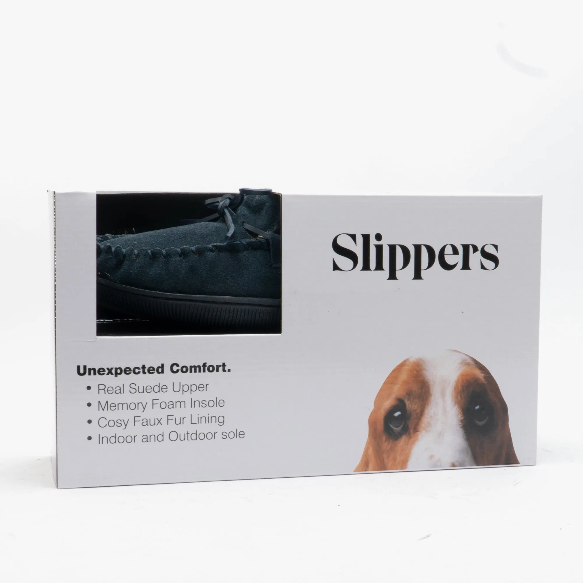 Hush Puppies ACE Mens Suede Moccasin Slippers Navy