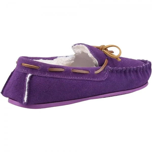 Hush Puppies ALLIE Womens Suede Slippers Purple