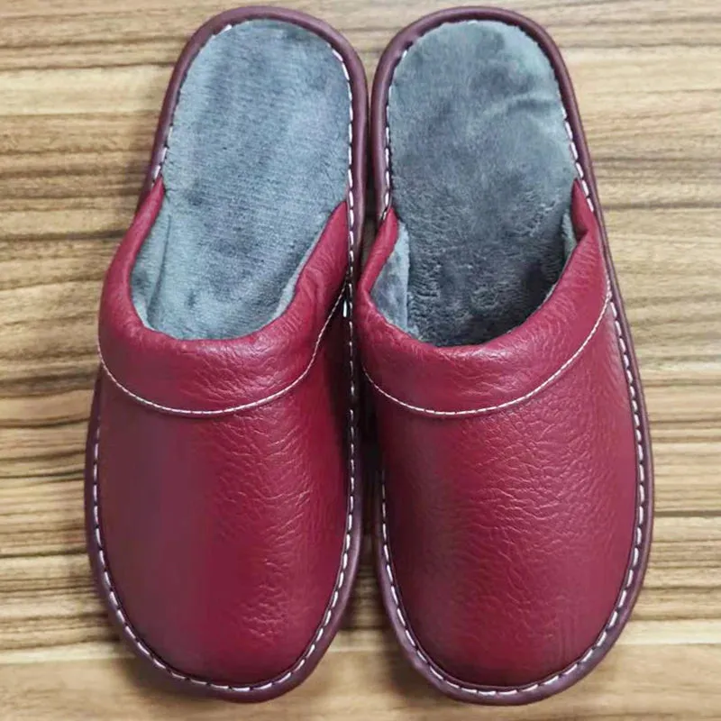 Indoor Shoes Men's Slippers Slides Simple Faux Leather Home Slippers
