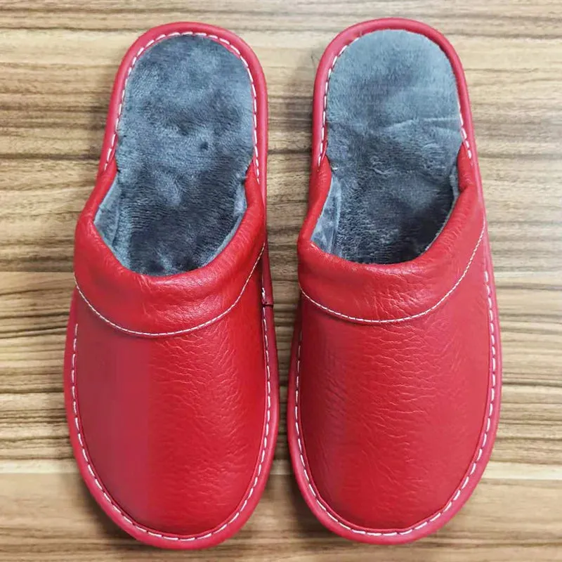 Indoor Shoes Men's Slippers Slides Simple Faux Leather Home Slippers
