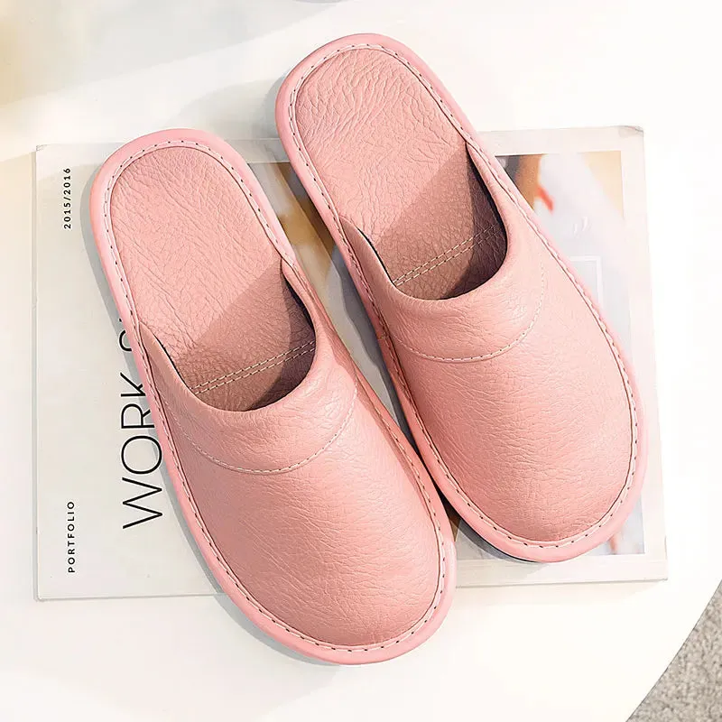 Indoor Shoes Men's Slippers Slides Simple Faux Leather Home Slippers