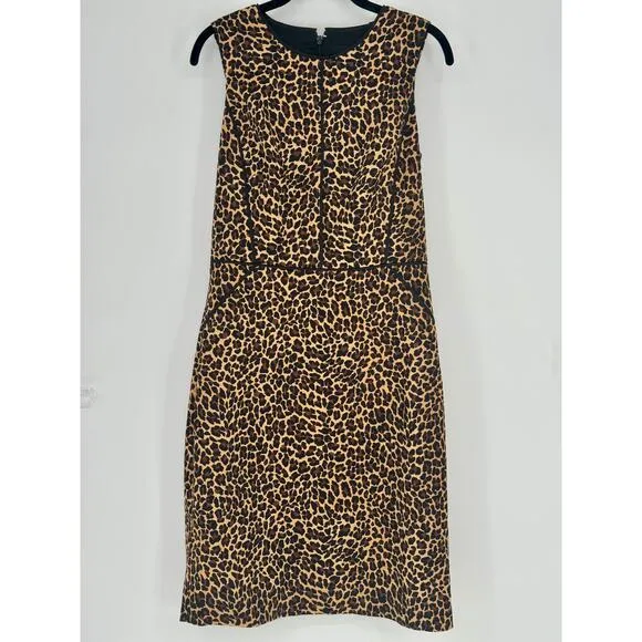 J. Crew Sleeveless Leopard Print Dress Size 4