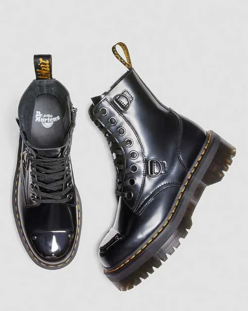 Jadon Alt Black Buttero Platform Boots