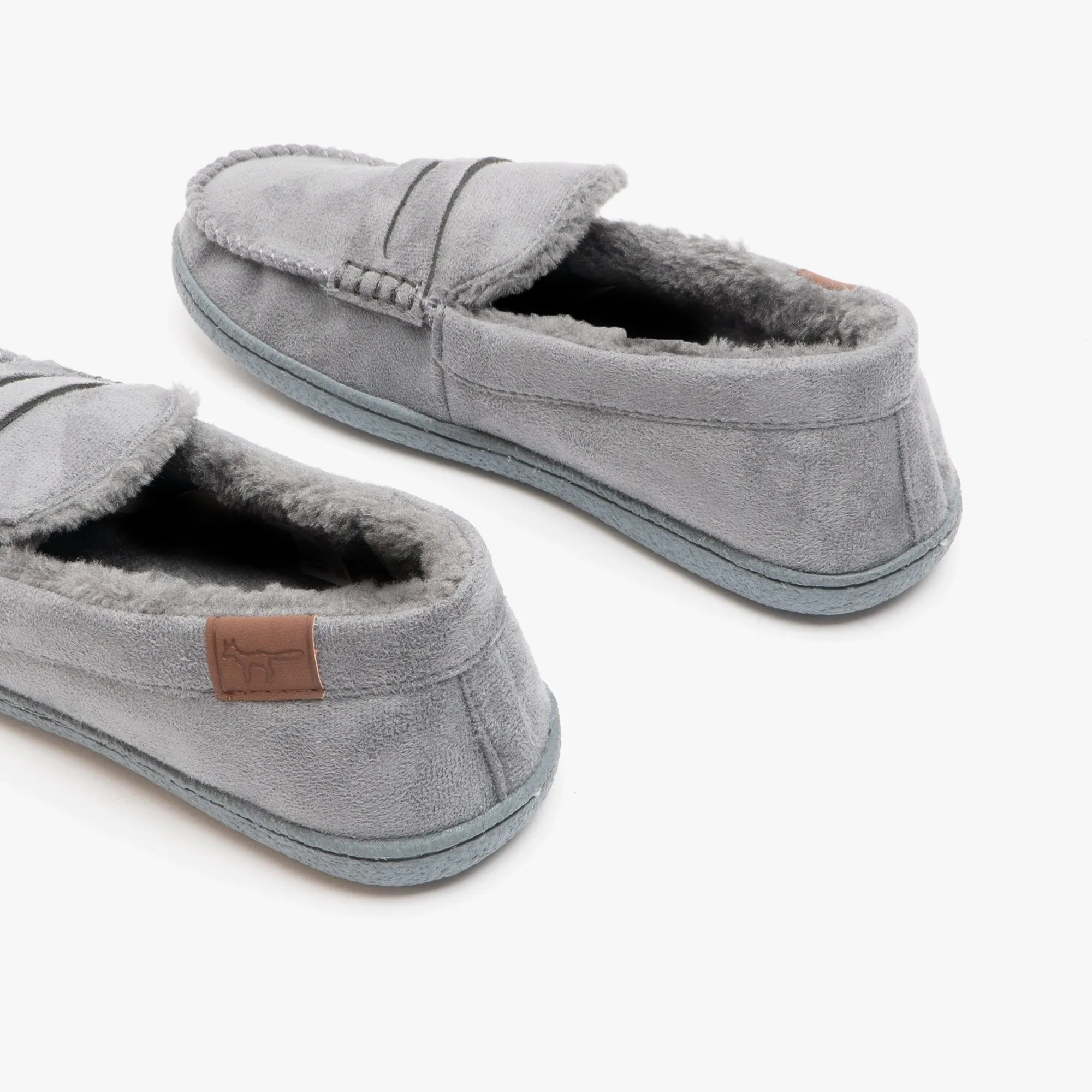 Jo & Joe NEW HAMPSHIRE Mens Moccasin Slippers Grey