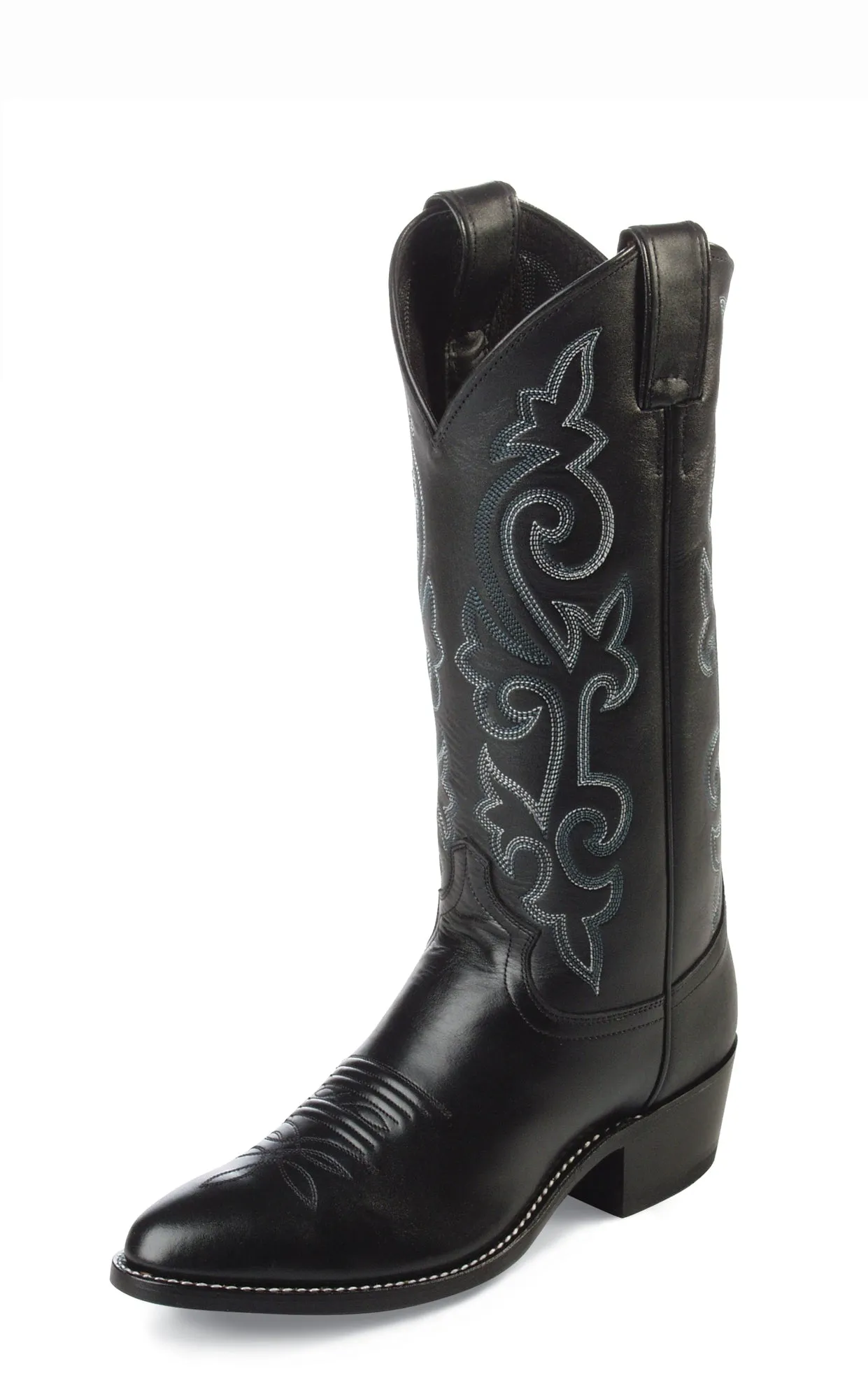 Justin Mens Black London Calf Leather Western Boots 13in Cowboy 10EEE