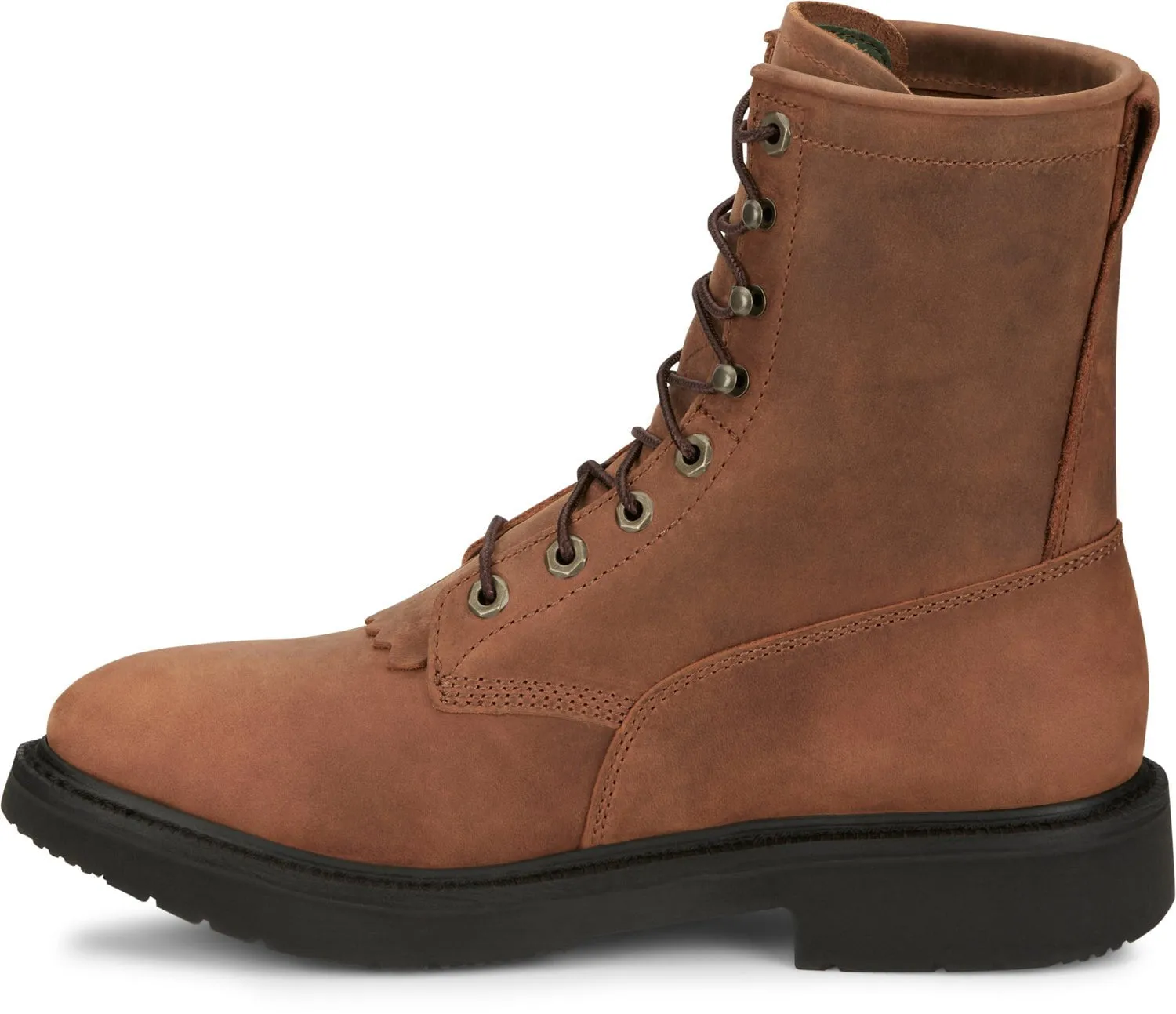 Justin Mens Livestock Aged Brown Leather Work Boots 10.5 D