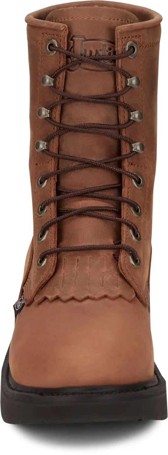 Justin Mens Livestock Aged Brown Leather Work Boots 10.5 D