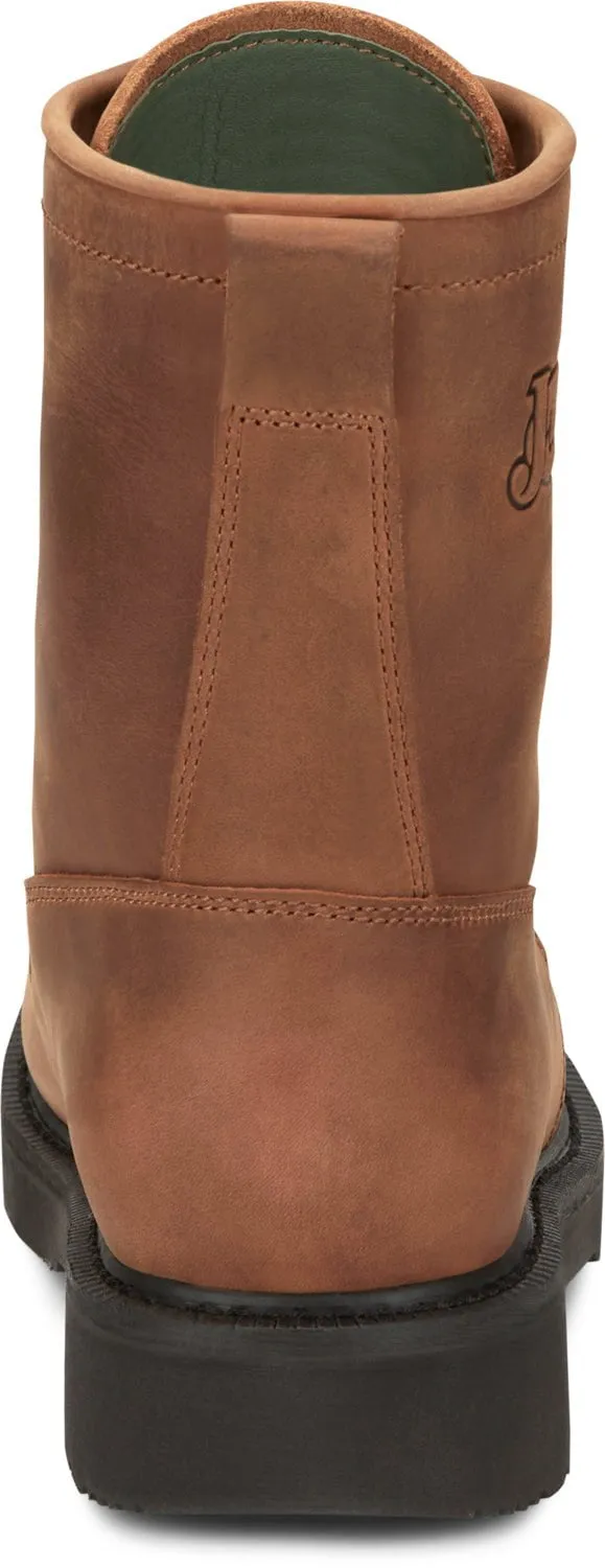 Justin Mens Livestock Aged Brown Leather Work Boots 9.5 EE