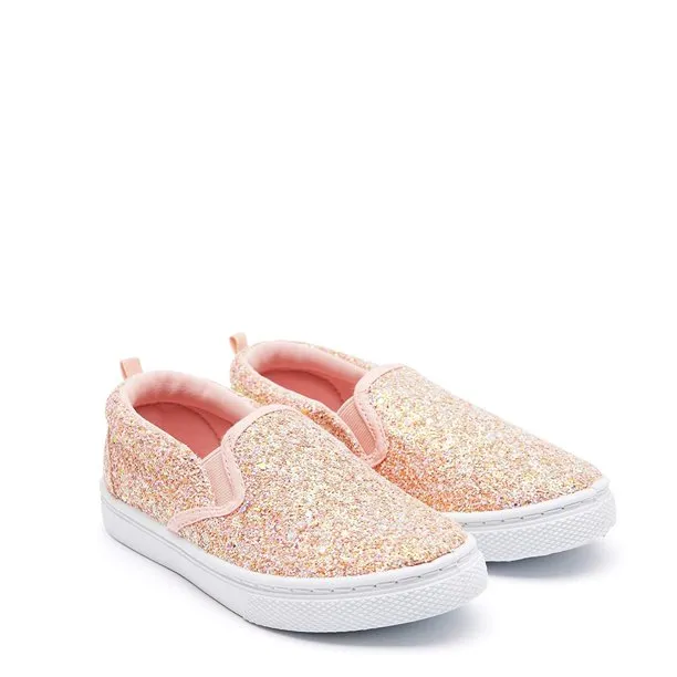 K KomForme Kids Orange Glitter Casual Canvas Shoes Size 9 Toddler Girl