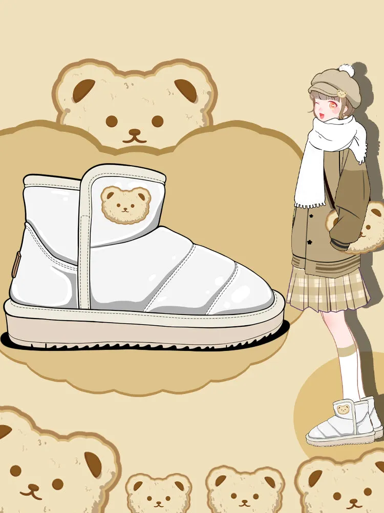 Kawaii Bear Winter Plush Snow Boots Shoes