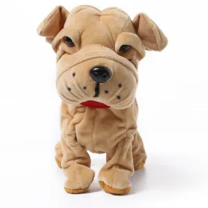 Kids Electric Walking Dog Cute Plush Puppy with Music Barking Function Recognition Educational Toy Wrinkle dog